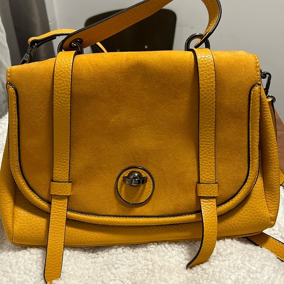 Ladyluckk Magnetic Snap Closure Satchel Bag - Yellow - Picture 6 of 7